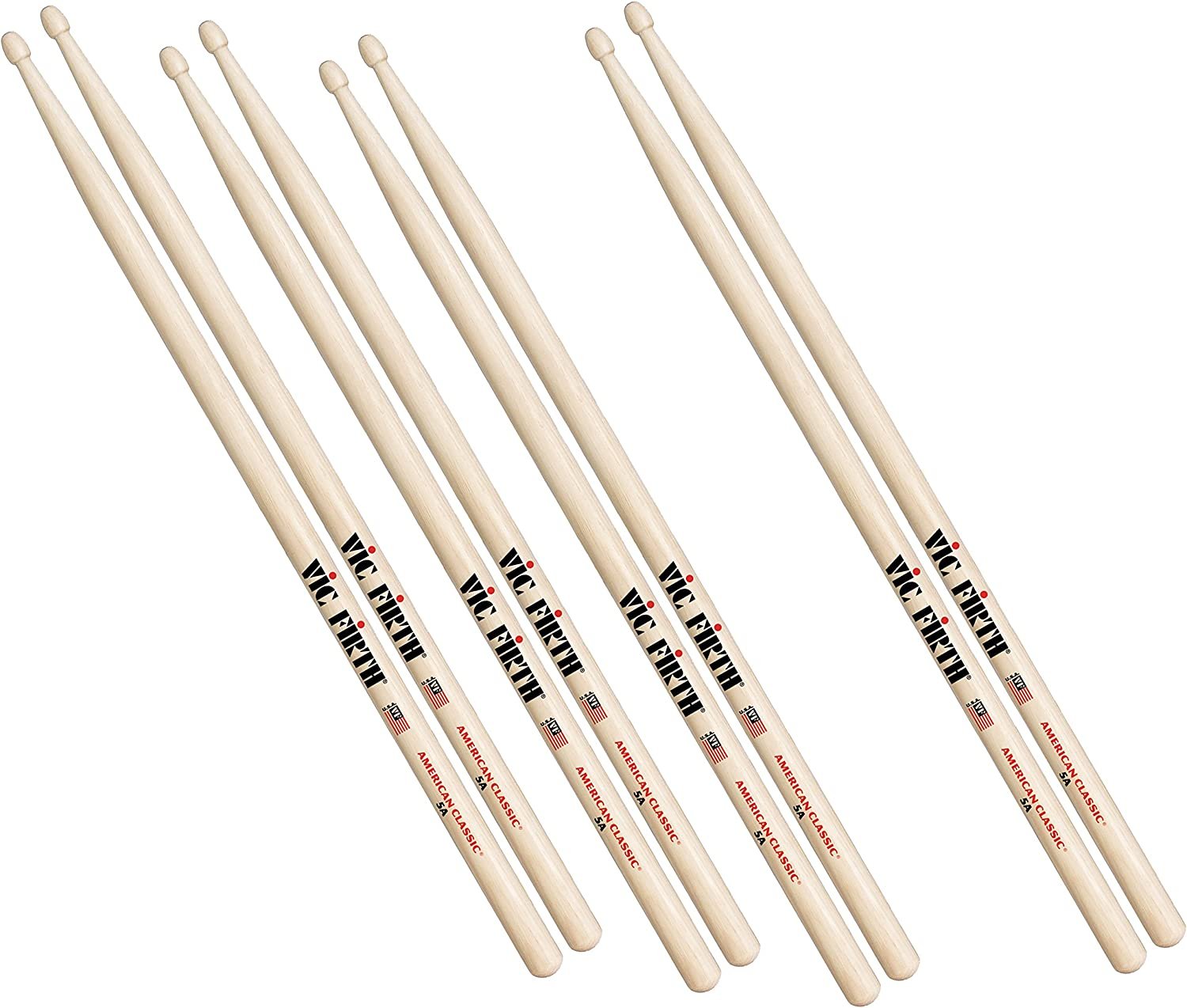 Vic Firth 5A American Classic 5A Wood Tip 4 Pak
